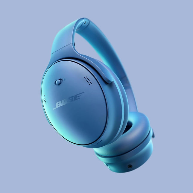 Bose QuietComfort Headphones - Wireless Bluetooth Headphones, Active Over Ear Noise Cancelling and Mic, USB-C Charging, Deep Bass, Up to 24 Hours of Playtime, Blue Dusk